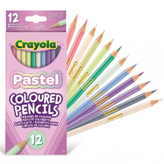 Набір пастельних кольорових олівців Crayola 12 шт (68-3366) - 3