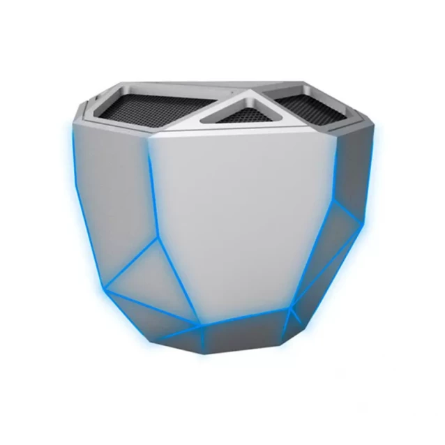 XOOPAR Акустична система - GEO SPEAKER (срібляста, син. LED, з Bluetooth, USB-кабелем) - 1