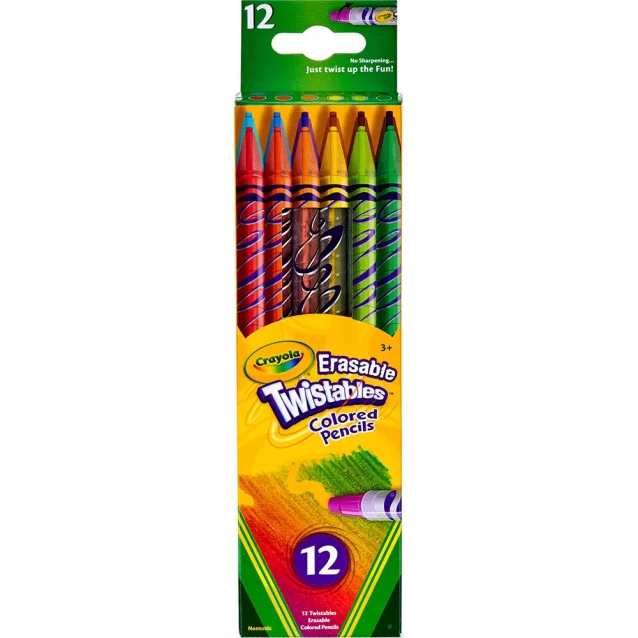 CRAYOLA Набір олівців "Твіст" з ластиком, (що викручуються та стираються), 12 шт 256360.024 - 1