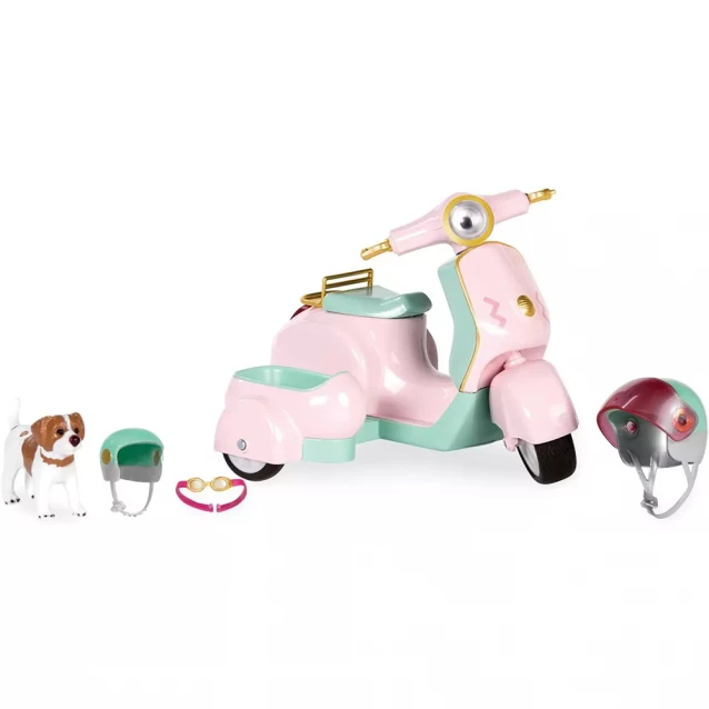 Транспорт для ляльок Скутер з коляскою і собачкою LO37034Z - 1