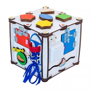 Бізіборд-куб GoodPlay розвиваючий 22х22х23 з підсвічуванням (K007) дитяча іграшка