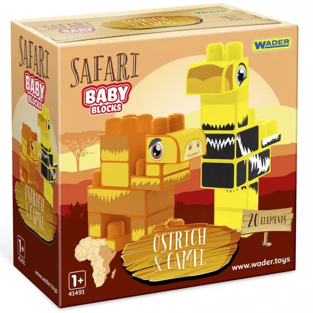 Конструктор Wader Baby Blocks Safari Страус та верблюд (41504) - 1