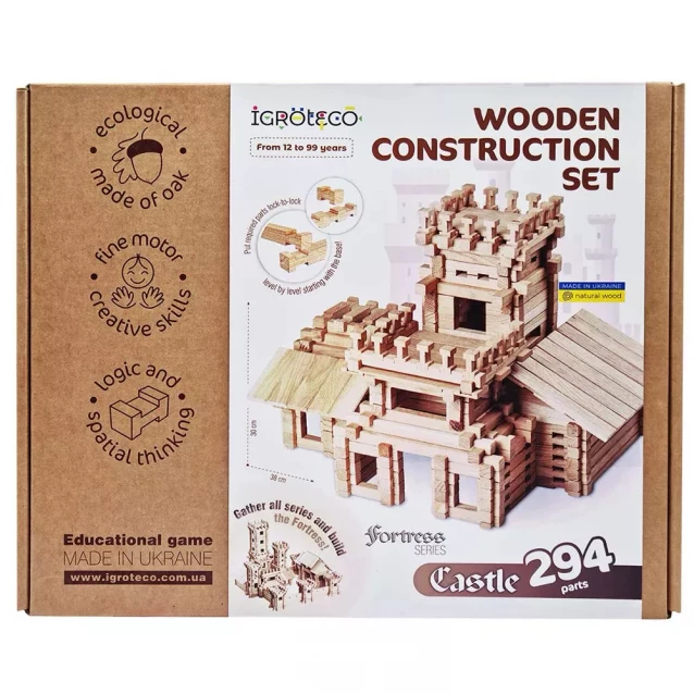 Конструктор дерев'яний Igroteco Замок 294 дет (900361) - 4