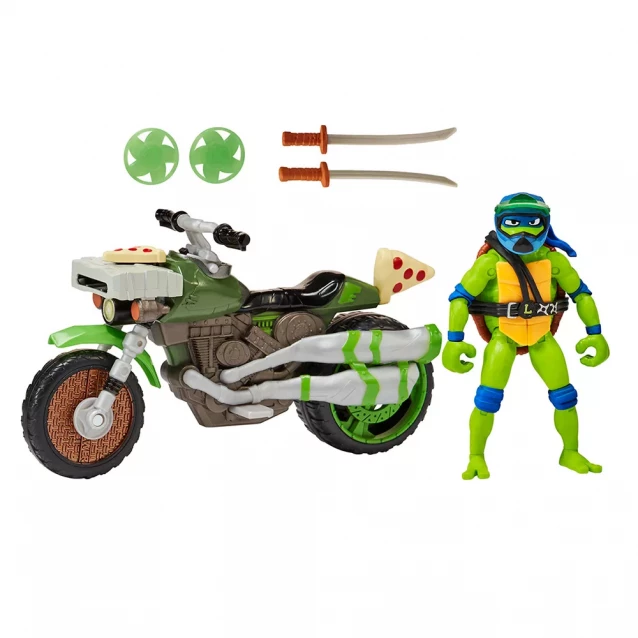Игровой набор TMNT с фигуркой Леонардо на мотоцикле 11,5 см. (83431) - 4