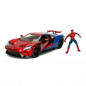Машина металева "Марвел. Людини-Павук" Форд GT (2017) з фігуркою Людини-Павука, 1:24, 8+ дитяча іграшка
