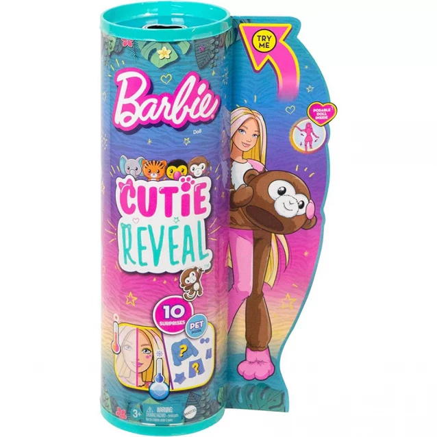 Кукла Barbie Cutie Reveal Друзья из джунглей Обезьяна (HKR01) - 2
