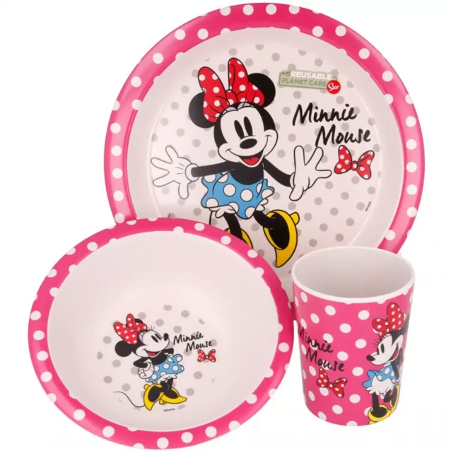 Набір посуду Stor Disney Minnie Mouse 3 предмети бамбук (Stor-01285) - 1