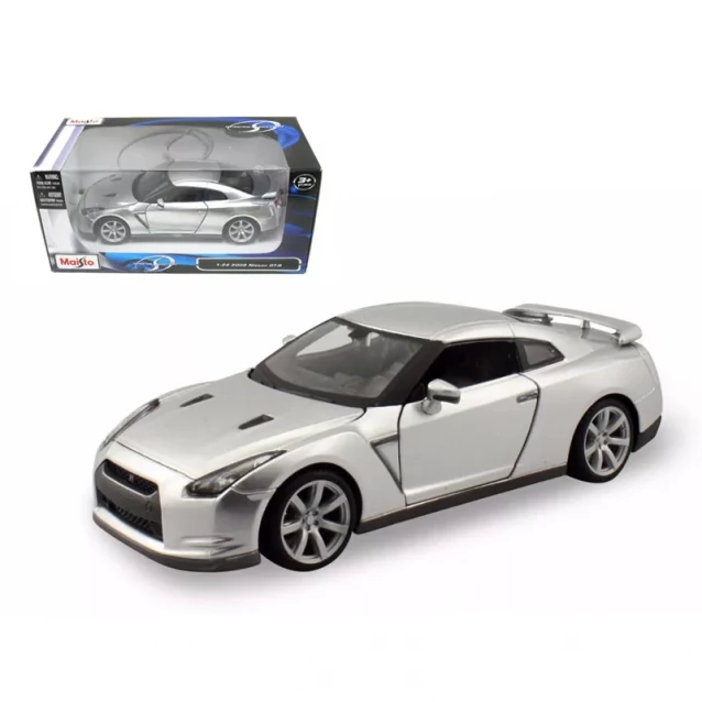 MAISTO Машинка игрушечная Nissan GT-R silver - 1