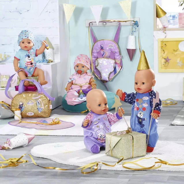 Zapf Одяг для ляльки BABY BORN серії "День Народження" - СВЯТКОВИЙ КОМБІНЕЗОН (на 43 cm, лавандовий) 831090-1 - 7