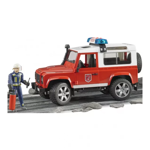BRUDER Машинка игрушечная - Ленд Ровер Пожарная + фигурка пожарного - 2