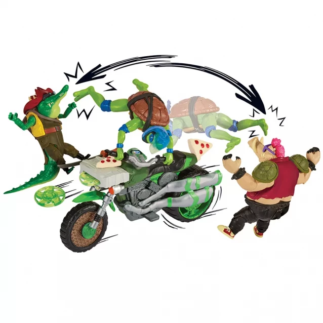 Ігровий набір TMNT з фігуркою Леонардо на мотоциклі 11,5 см (83431) - 2