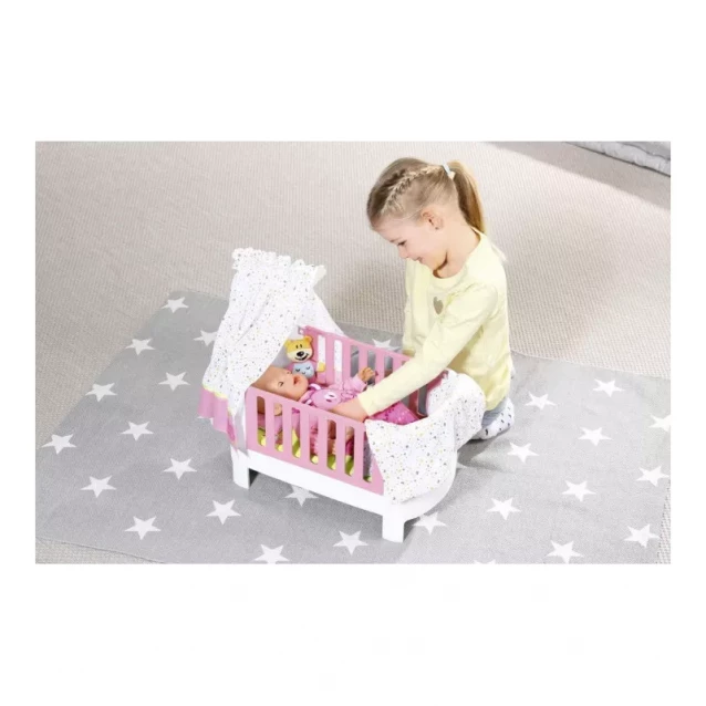 ZAPF Кроватка для куклы BABY BORN - Спокойной ночи (звук, с игрушкой и постельным бельем) - 7