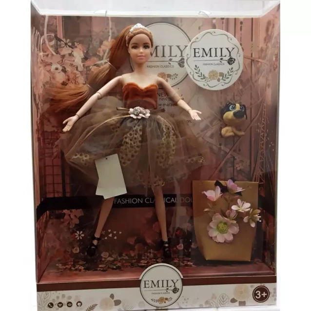 Кукла Emily в коричневом платье (QJ106) - 1