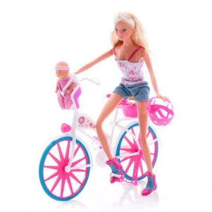 SIMBA Штеффі з малюком на велосипеді, 3+ лялька