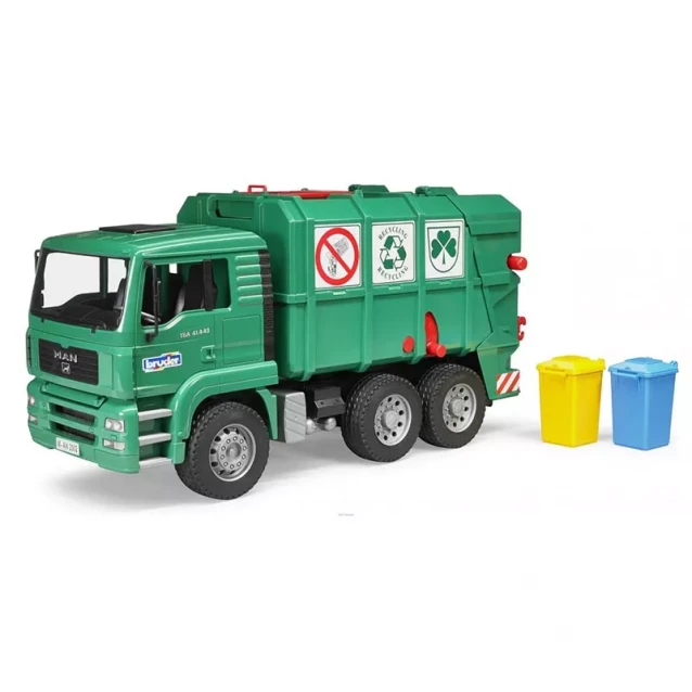 Машинка іграшкова -сміттєвоз МАН зелений - 5