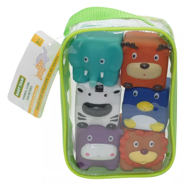 Набор игрушек для ванны Baby Team Кубики-звірята 6 од (9050) - 2
