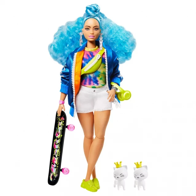 Лялька Barbie "Екстра" з блакитним кучерявим волоссям (GRN30) - 1