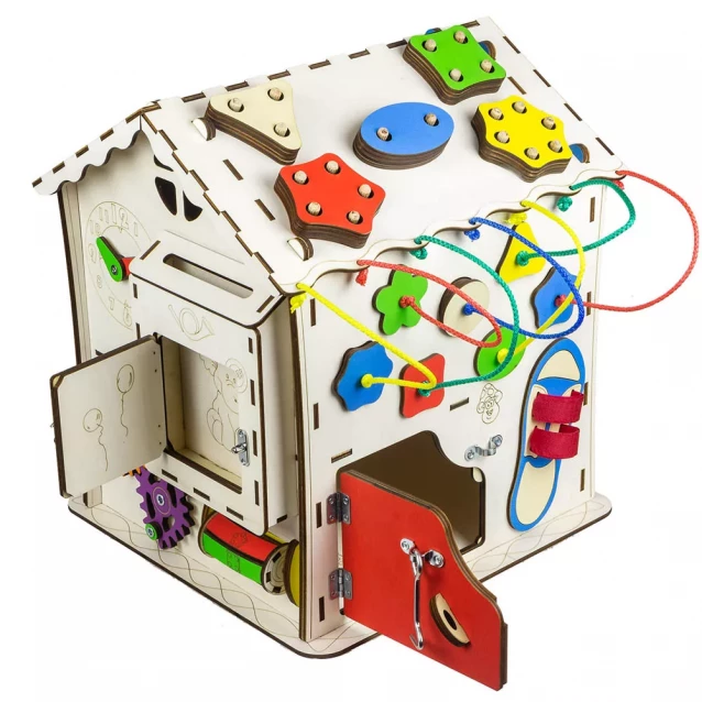 Бизиборд-куб GoodPlay Домик развивающий 30х30х40 (B007) - 6