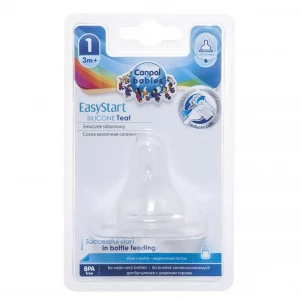 Соска силіконова до пляшечок з широким отвором "EasyStart" вільна 1 шт. для малюків