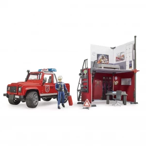 Іграшковий набір пожежна станція з Land Rover Defender дитяча іграшка