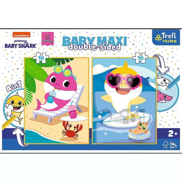 Пазлы Trefl Baby Maxi 4в1 с раскраской Маленькая акула (43005) - 6