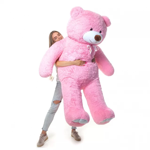 MISTER MEDVED Іграшка м'яконабивна ведмедик рожевий 200 см - 3