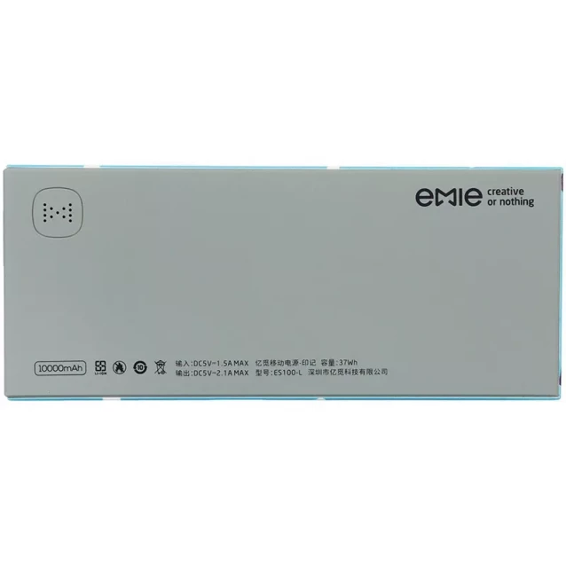 EMIE портативна батарея Memo ES100-B Power Bank 10000 mAh Trave - 8