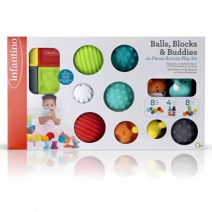 Мульти-сенсорный набор Infantino Мячики кубики зверюшки (005373) для малышей