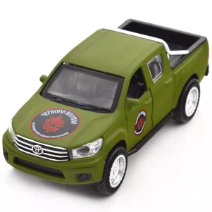 Автомодель TechnoDrive Шевроны Героев Toyota Hilux Красная Калина (KM6119) детская игрушка