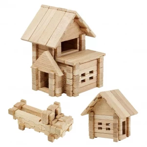 Конструктор дерев'яний Igroteco Будиночок з гаражем 75 дет (900118) дитяча іграшка