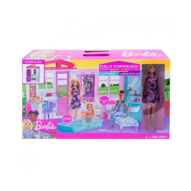 MATELL BARBIE Портативный Домик Barbie с куклой - 7