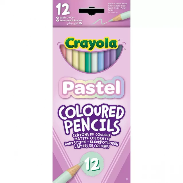 Набір пастельних кольорових олівців Crayola 12 шт (68-3366) - 1