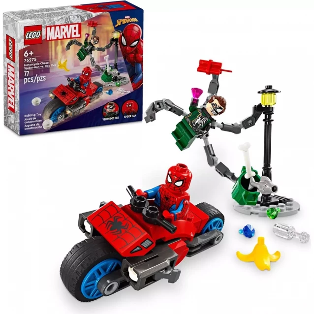 Конструктор LEGO Marvel Погоня на мотоциклах Человек-Паук vs Доктор Осьминог (76275) - 3
