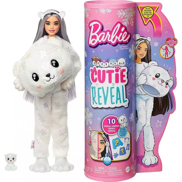 Кукла Barbie Cutie Reveal Зимний блеск Полярный медвежонок (HJL64) - 1