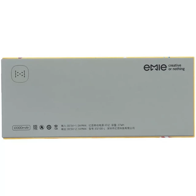EMIE портативна батарея Memo ES100-B Power Bank 10000 mAh Party - 7