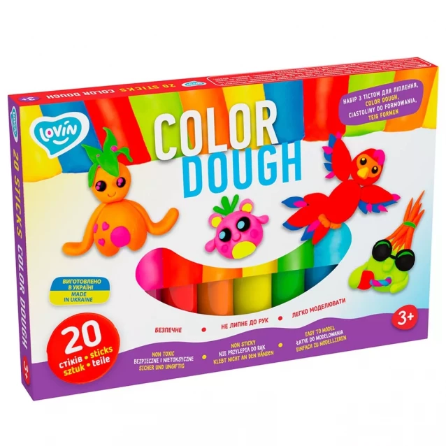 Тесто Lovin Color Dough 20 стиков (41204) - 1