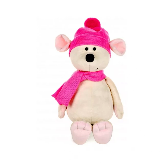 MAXI TOYS Мышка Пинки с шарфом и шапкой, 28 см - 2