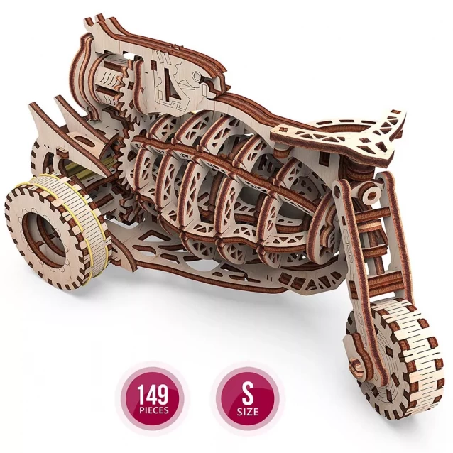 Дерев'яний конструктор 3D PlayWood Механічна машина "Старбайк" (10104) - 1