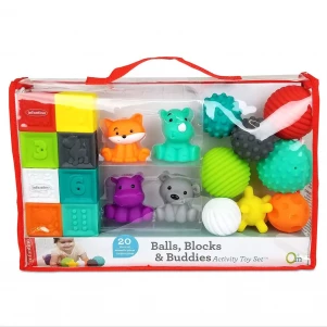 Сенсорний набір Infantino М'ячики, кубики та тварини (310231) для малюків