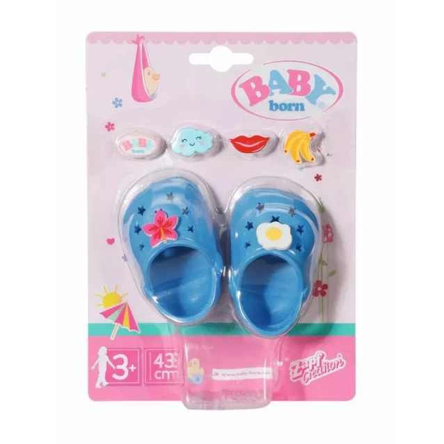 Zapf Взуття для ляльки BABY BORN - СВЯТКОВІ САНДАЛІ З ЗНАЧКАМИ (на 43 cm, блакит.) 828311-5 - 2