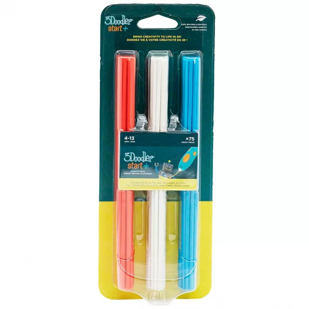 Стержни для 3D-ручки 3Doodler Start Микс 75 шт: красный, белый, синий (3DS-ECO-MIX1-75) - 2