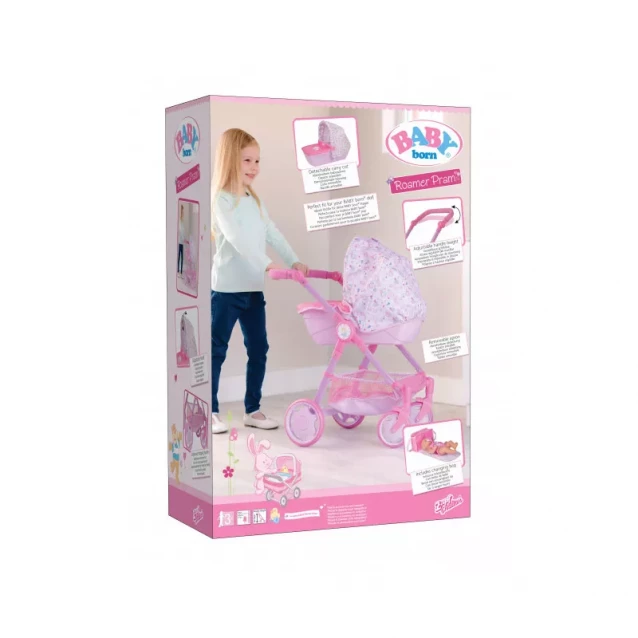 Коляска для куклы BABY BORN - ПРОМЕНАД (сложная, с сумкой) - 5