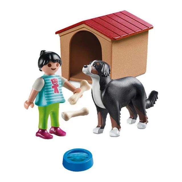 Ігровий набір Playmobil Дівчина і собака з будкою (70136) - 1