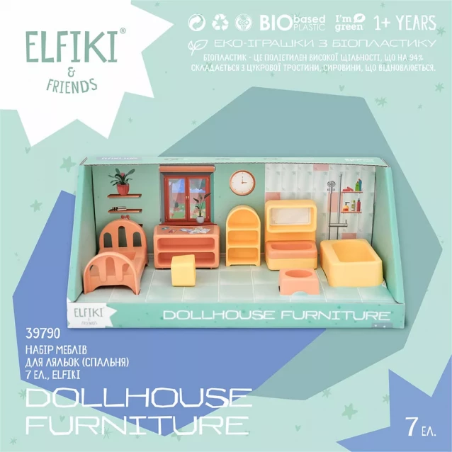 Набор мебели для кукол Elfiki Спальня 7 элементов (39790) - 3