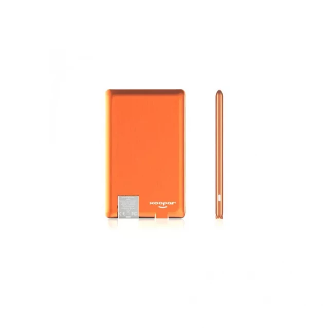 Внешн. порт.аккум. Батарея XOOPAR - POWER CARD(Li-Pol,1300мА*ч,оранж,microUSB/USB-каб, LED) - 3