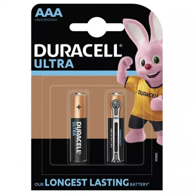 Батарейка Duracell AAA LR03 Ultra 2 шт (5007843) - 1
