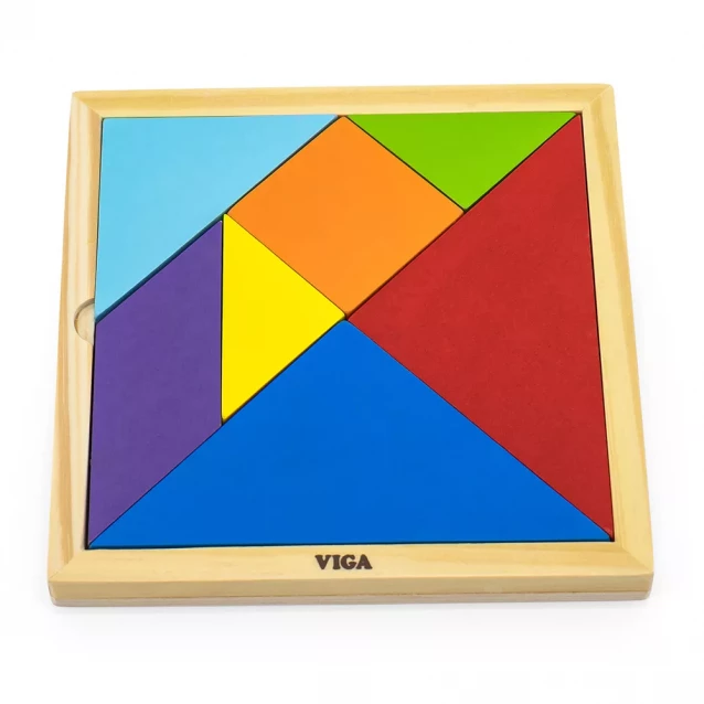 Игра-головоломка Цветной деревянный танграм, 7 эл. - 1
