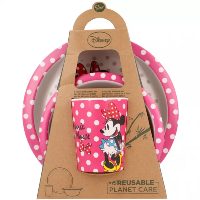 Набір посуду Stor Disney Minnie Mouse 3 предмети бамбук (Stor-01285) - 2