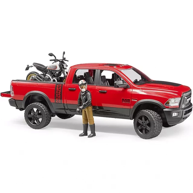 BRUDER Набір іграшковий позашляховик Dodge RAM 2500 з мотоциклістом - 3