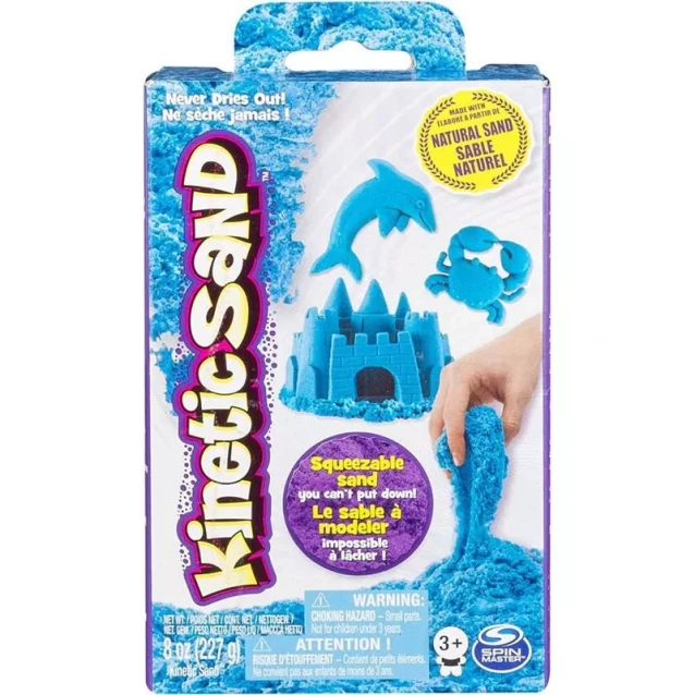 Пісок для дитячої творчості KINETIC SAND NEON (блакитний, 227г) - 1